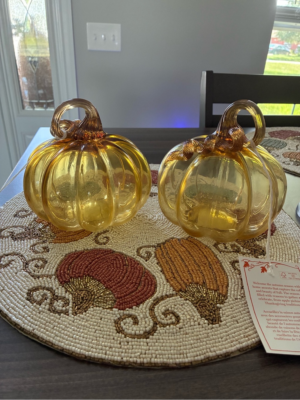 Martha Stewart Golden Glass Pumpkin Pair
